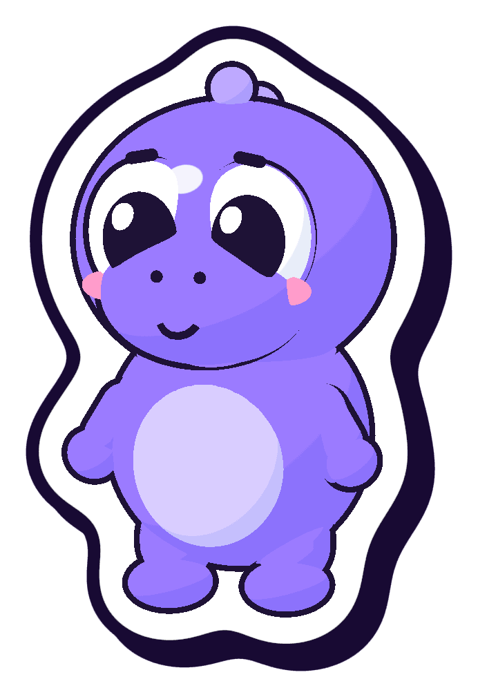 A purple baby dino, just hatched